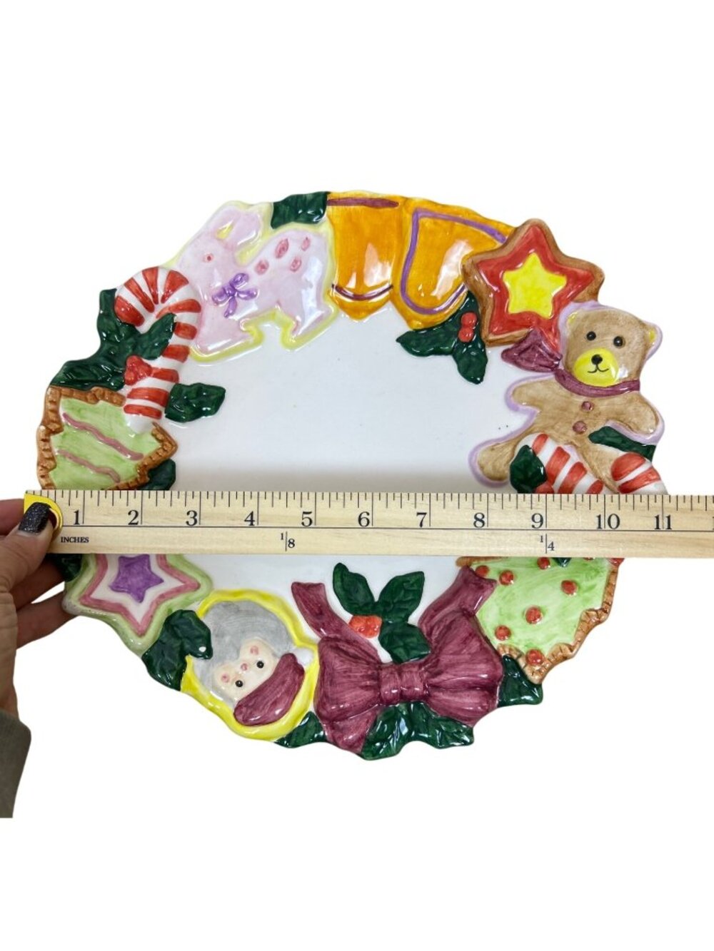 Nantucket Christmas Plate Santa Teddy Bear Ceramic Holiday Collectible Decor - Picture 8 of 9